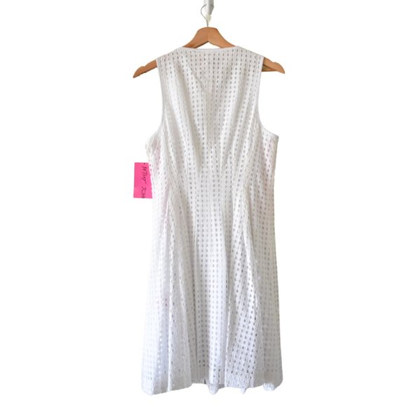 Betsey Johnson Sleeveless Front Zip Eyelet Mini Dress - Picture 3 of 15